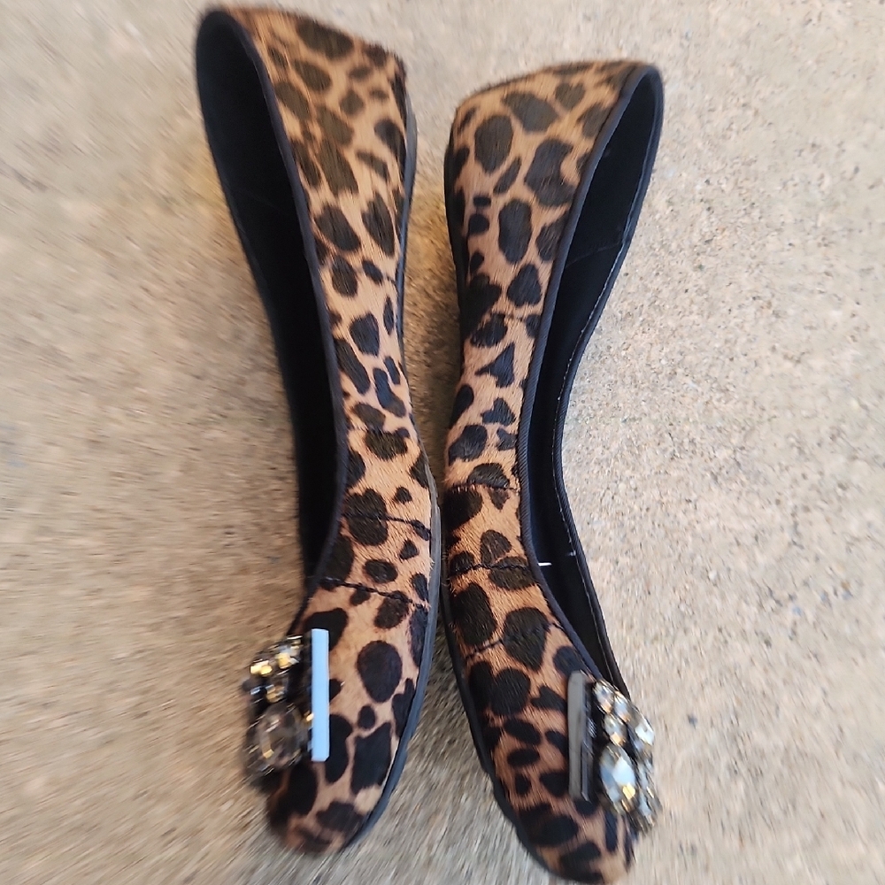 Sam Edelman Leopard-Print Crystal Toe Ballet Flats - Brown/Black - Picture 5 of 16